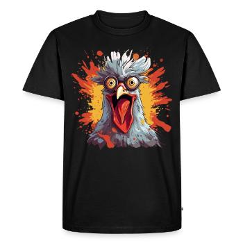 Chicken Chickens Chicken Owner Crazy Chicken - Men's Premium Organic T-Shirt - black - Front - Nico (187cm)