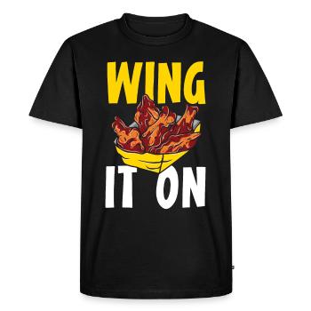 Buffalo Wings Foodie Cuisine Américaine Poulet - T-shirt Premium bio Homme - noir - Devant - Nico (187cm)