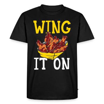 Buffalo Wings Foodie Cuisine Américaine Poulet - T-shirt Premium bio Homme - noir - Devant - Nico (187cm)