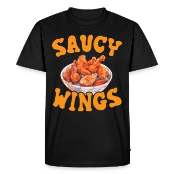 Buffalo Wings Foodie Cuisine Américaine Poulet - T-shirt Premium bio Homme - noir - Devant - Nico (187cm)