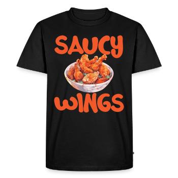 Buffalo Wings Foodie Cuisine Américaine Poulet - T-shirt Premium bio Homme - noir - Devant - Nico (187cm)