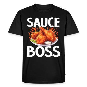 Buffalo Wings Foodie Cuisine Américaine Poulet - T-shirt Premium bio Homme - noir - Devant - Nico (187cm)