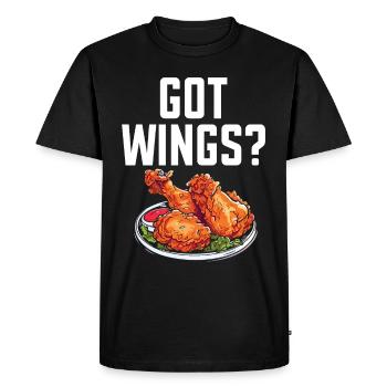Buffalo Wings Foodie Cuisine Américaine Poulet - T-shirt Premium bio Homme - noir - Devant - Nico (187cm)