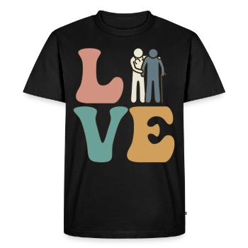 Gériatrie Personnes âgées Soins gériatriques - T-shirt Premium bio Homme - noir - Devant - Nico (187cm)