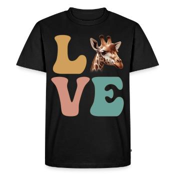Safari des amoureux des animaux du zoo des girafes - T-shirt Premium bio Homme - noir - Devant - Nico (187cm)