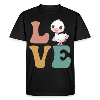Cute Goose Duck Geese - Men's Premium Organic T-Shirt - black - Front - Nico (187cm)