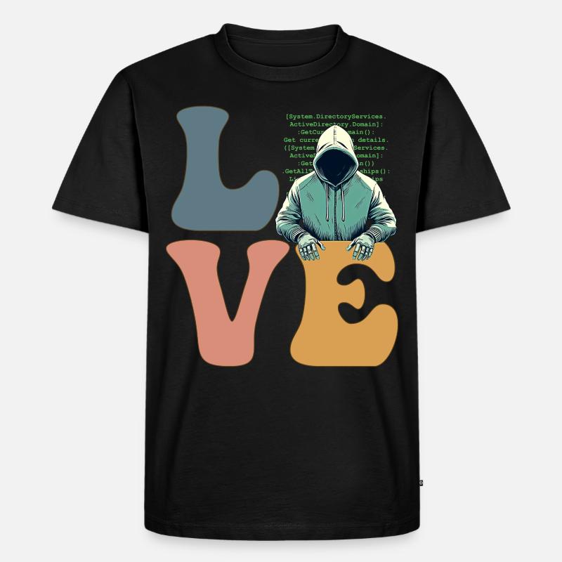 Hacker Hacking Cybersicherheit Anonym - Männer Premium Bio T-Shirt - Schwarz