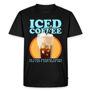 Café glacé amateur de café Cadeau de café glacé - T-shirt Premium bio Homme - noir - Devant - Nico (187cm)