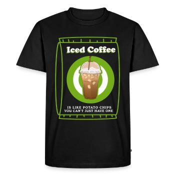Café glacé Coffee Lover cadeau - T-shirt Premium bio Homme - noir - Devant - Nico (187cm)