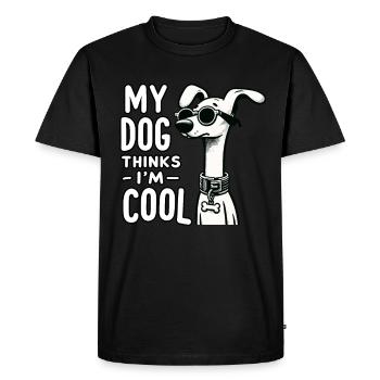 Chien Chien Maman Chien Papa Chien Propriétaire Cool Chien - T-shirt Premium bio Homme - noir - Devant - Nico (187cm)