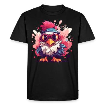 Chicken Chickens Chicken Owner Crazy Chicken - Men's Premium Organic T-Shirt - black - Front - Nico (187cm)