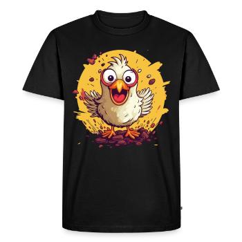 Chicken Chickens Chicken Owner Crazy Chicken - Men's Premium Organic T-Shirt - black - Front - Nico (187cm)