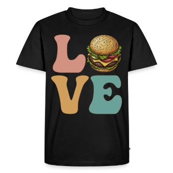Hamburger Cheeseburger - T-shirt Premium bio Homme - noir - Devant - Nico (187cm)