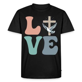 Christianity Christianity Jesus Cross Faith in God - Men's Premium Organic T-Shirt - black - Front - Nico (187cm)
