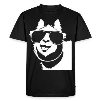 Funny Llama Wearing Sunglasses Cool Llamas - Men's Premium Organic T-Shirt - black - Front - Nico (187cm)