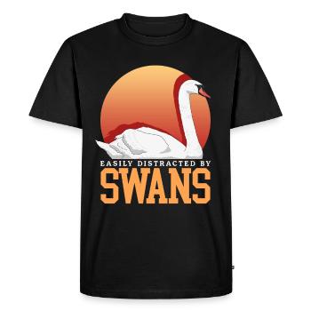 Cygnes cygne amant cygne cadeau - T-shirt Premium bio Homme - noir - Devant - Nico (187cm)