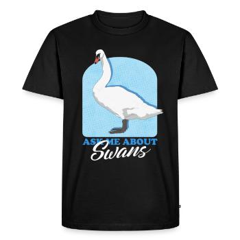 Cygnes cygne cygne amant cadeau - T-shirt Premium bio Homme - noir - Devant - Nico (187cm)