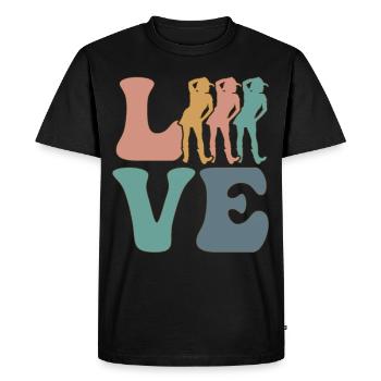 Danse en ligne Danse en ligne Danseuse en ligne - T-shirt Premium bio Homme - noir - Devant - Nico (187cm)