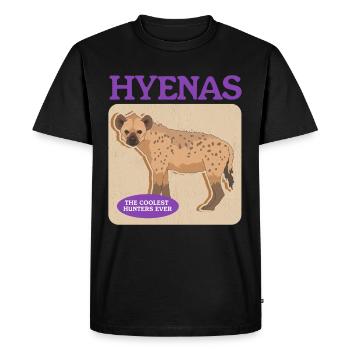 Hyena, spotted hyena, hyena gift - Men's Premium Organic T-Shirt - black - Front - Nico (187cm)