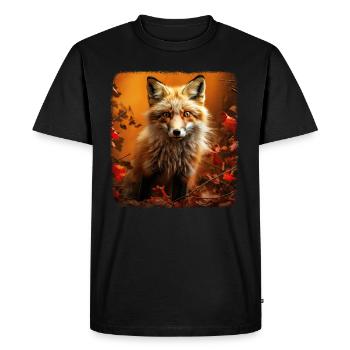 Foxes realistic fox - Men's Premium Organic T-Shirt - black - Front - Nico (187cm)