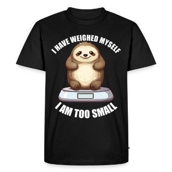 J’ai pesé, je suis trop petit, paresseux - T-shirt Premium bio Homme - noir - Devant - Nico (187cm)