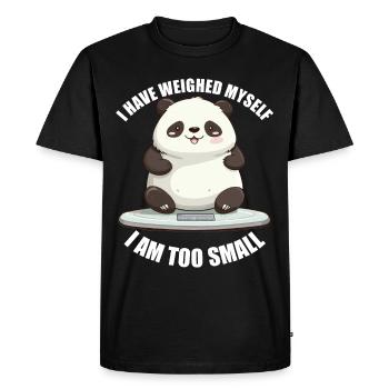 Je me suis pesé trop petit panda - T-shirt Premium bio Homme - noir - Devant - Nico (187cm)