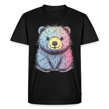 Cute Anime Style Sloth Bear Kawaii - Men's Premium Organic T-Shirt - black - Front - Nico (187cm)