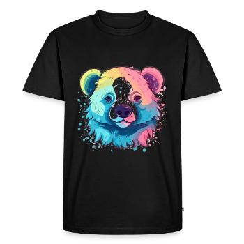 Cute Anime Style Sloth Bear Kawaii - Men's Premium Organic T-Shirt - black - Front - Nico (187cm)