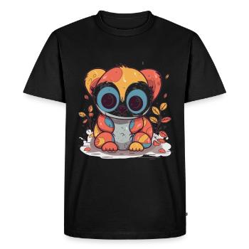 Cute Anime Style Slow Loris Kawaii - Men's Premium Organic T-Shirt - black - Front - Nico (187cm)