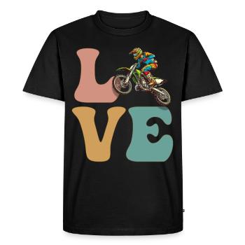 Course de motocross Dirt Bike - T-shirt Premium bio Homme - noir - Devant - Nico (187cm)