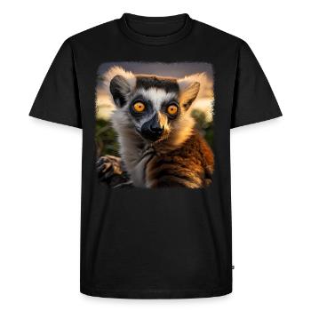 Ring-tailed lemurs realistic ring-tailed lemur - Men's Premium Organic T-Shirt - black - Front - Nico (187cm)