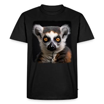 Ring-tailed lemurs realistic ring-tailed lemur - Men's Premium Organic T-Shirt - black - Front - Nico (187cm)