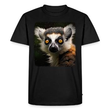 Ring-tailed lemurs realistic ring-tailed lemur - Men's Premium Organic T-Shirt - black - Front - Nico (187cm)