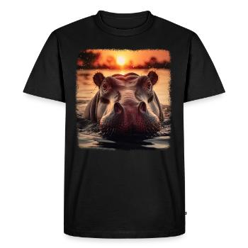 Hippos realistic Hippo - Men's Premium Organic T-Shirt - black - Front - Nico (187cm)
