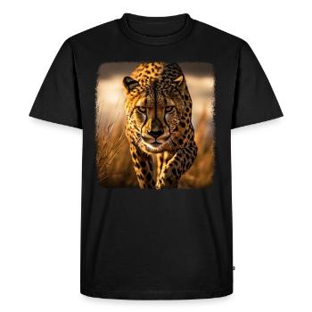 Guépard réaliste Guépard - T-shirt Premium bio Homme - noir - Devant - Nico (187cm)