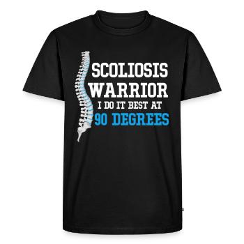 Guerrier de la scoliose Je le fais mieux avec un - T-shirt Premium bio Homme - noir - Devant - Nico (187cm)