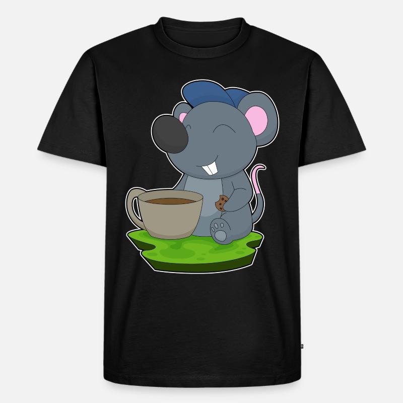 Maus Kaffee Tasse - Männer Premium Bio T-Shirt - Schwarz
