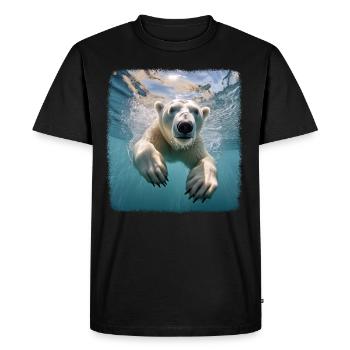 Ours polaire Ours polaire réaliste - T-shirt Premium bio Homme - noir - Devant - Nico (187cm)