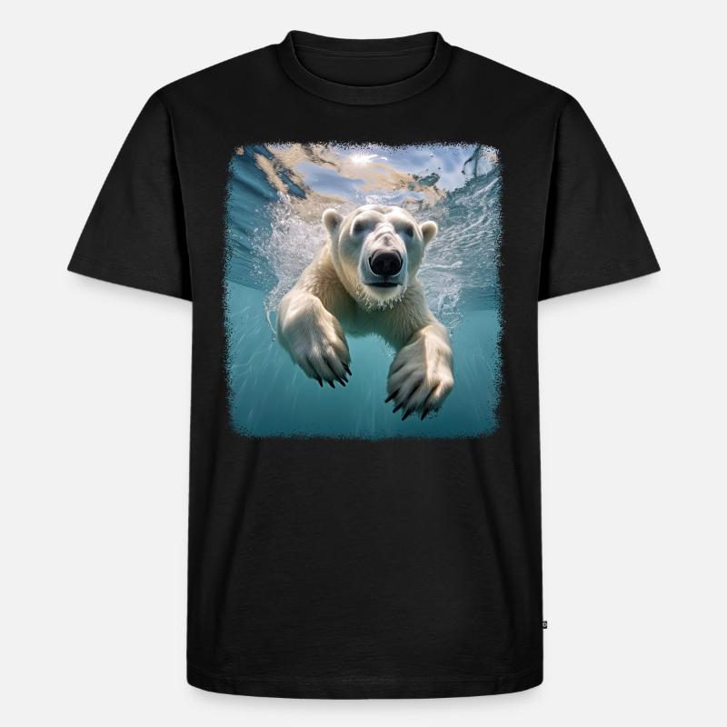 Eisbären realistic Eisbär - Männer Premium Bio T-Shirt - Schwarz
