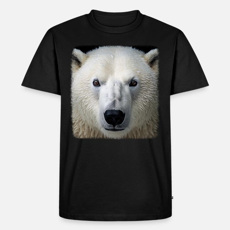 Eisbären realistic Eisbär - Männer Premium Bio T-Shirt - Schwarz