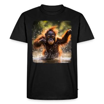 Orang Utans realistic Orang Utan - Männer Premium Bio T-Shirt - Schwarz - Vorne - Nico (187cm)
