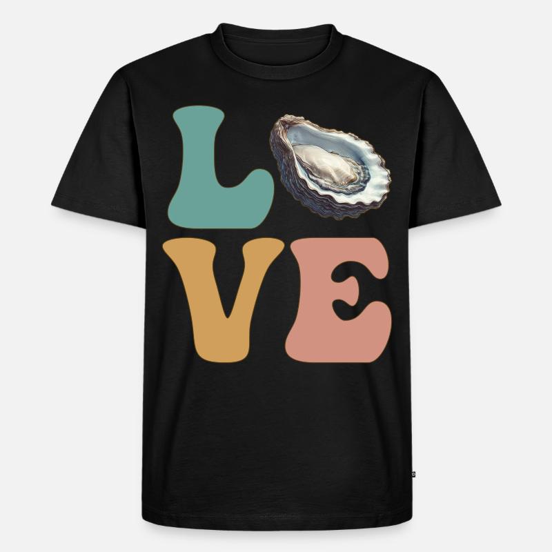 Austernschalen Meeresfrüchte - Männer Premium Bio T-Shirt - Schwarz