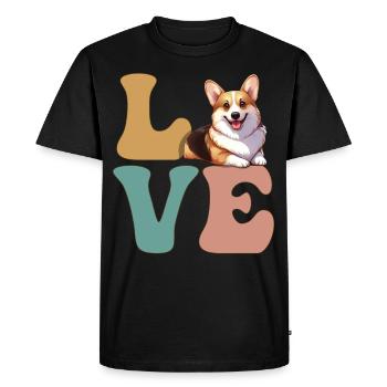 Pembroke Welsh Corgi amoureux des chiens - T-shirt Premium bio Homme - noir - Devant - Nico (187cm)