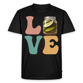 Pickle Cucumber Dill - Men's Premium Organic T-Shirt - black - Front - Nico (187cm)
