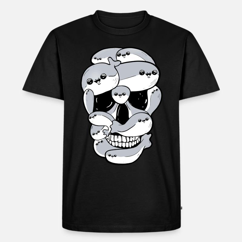 Sacabambaspis Fisch Meme Schädel - Männer Premium Bio T-Shirt - Schwarz