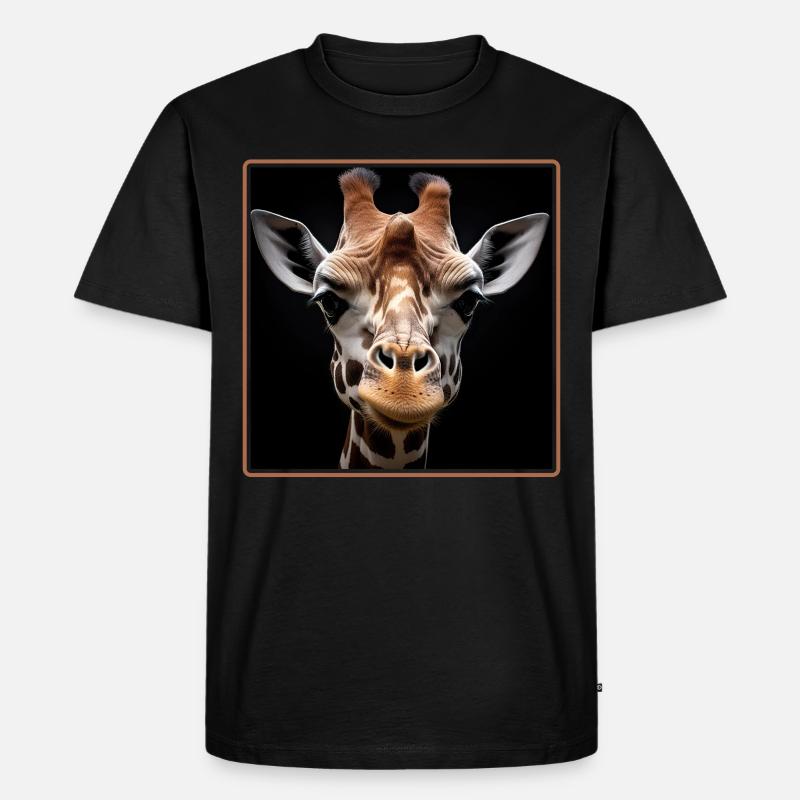 Giraffen realistic Giraffe - Männer Premium Bio T-Shirt - Schwarz