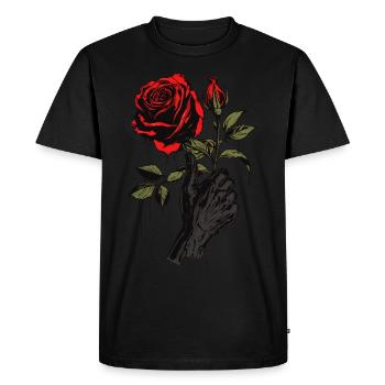 Main tenant Rose graphique Vintage Goth doux Grunge - T-shirt Premium bio Homme - noir - Devant - Nico (187cm)
