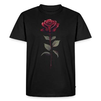 Vintage graphique rouge Rose esthétique fleur cadeau - T-shirt Premium bio Homme - noir - Devant - Nico (187cm)