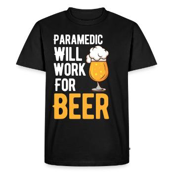 Un ambulancier se fait soigner pour son petit ami de la bière - T-shirt Premium bio Homme - noir - Devant - Nico (187cm)