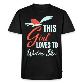 This girl loves to water ski jet ski - Men's Premium Organic T-Shirt - black - Front - Nico (187cm)
